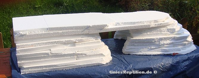 Bartagamen Au&szlig;engehege Styroporberg